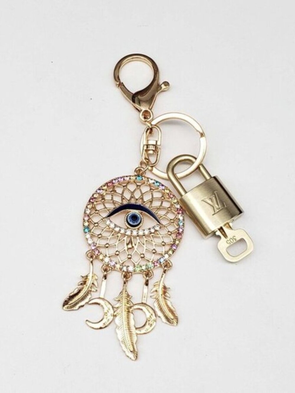 Louis Vuitton Gold Padlock 🔑 Authentic LV Unbranded Keychain Bag Charm